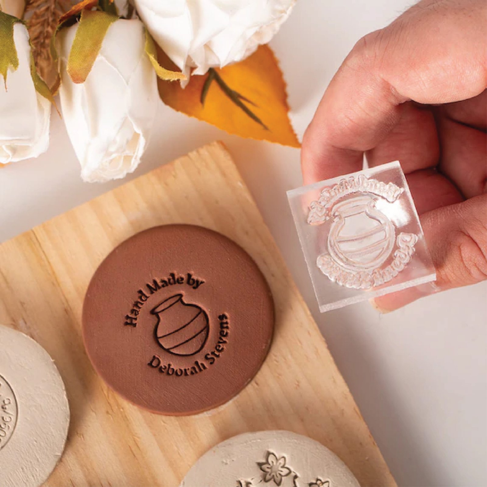 pottery stamp Dubai - custom ceramic and kiln fired pottery branding stamp UAE