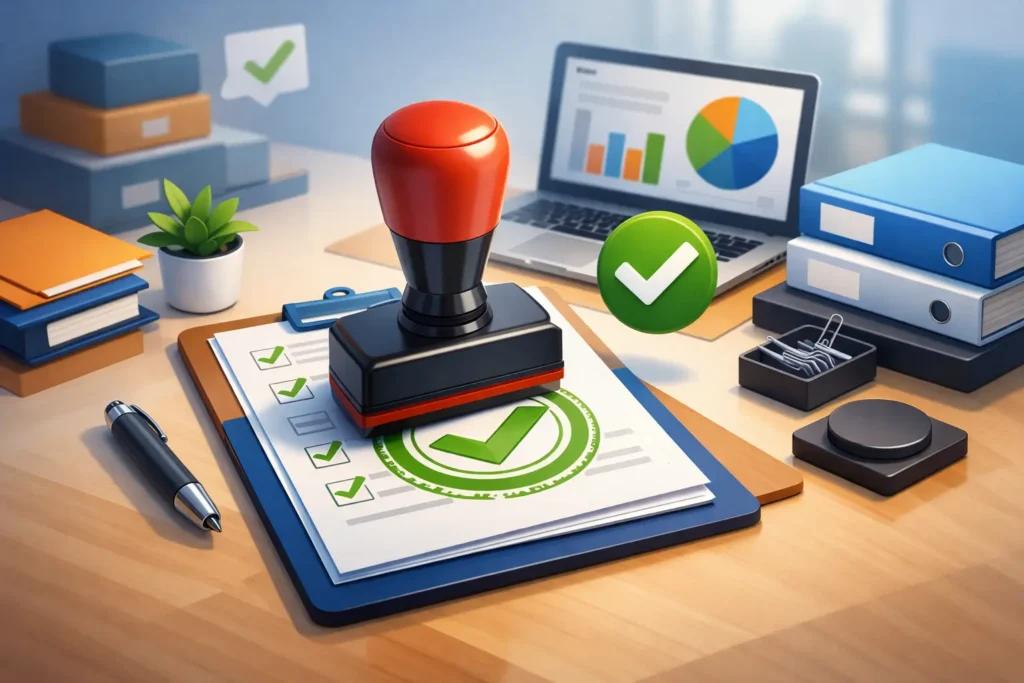 Company Stamp Approval Example for Offices